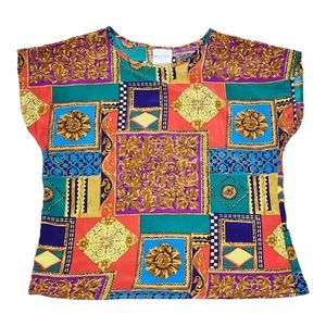 Vintage TR Bentley Baroque Geometric Blouse Size Medium